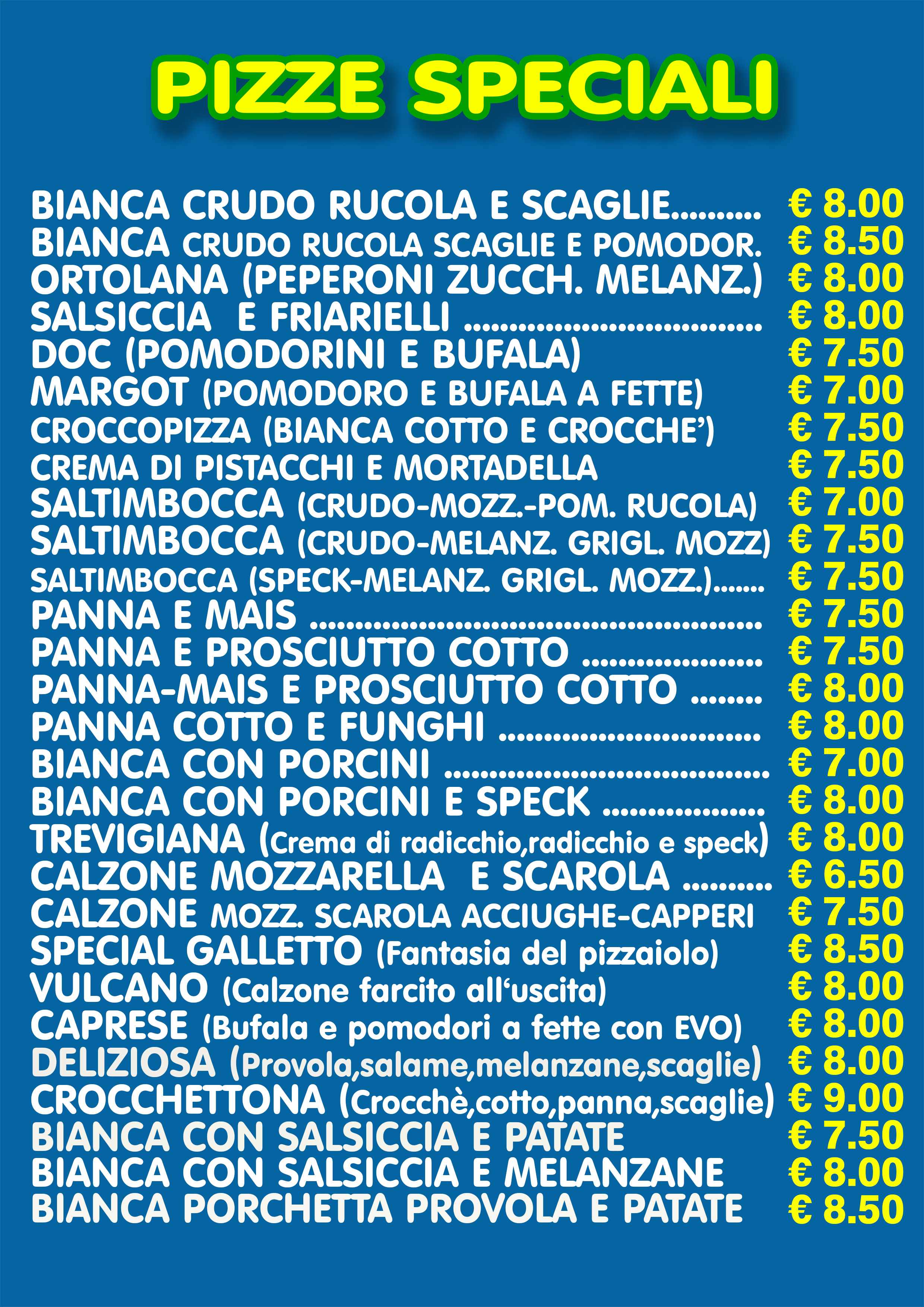 Pizze speciali
